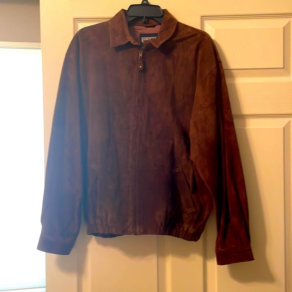 Lands End Brown Suede Coat